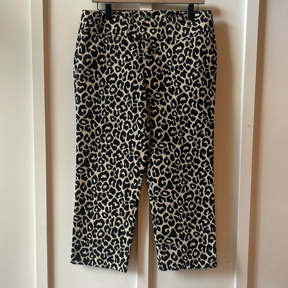 Lilly Pulitzer Cheetah Print Cropped Palm Beach Fit Pants - Picture 1 of 4
